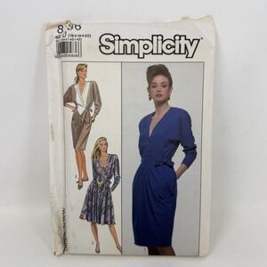Vintage 1980's Simplicity Misses' Dress Pattern 8736 Size 16 - 18 - 20 UNCUT